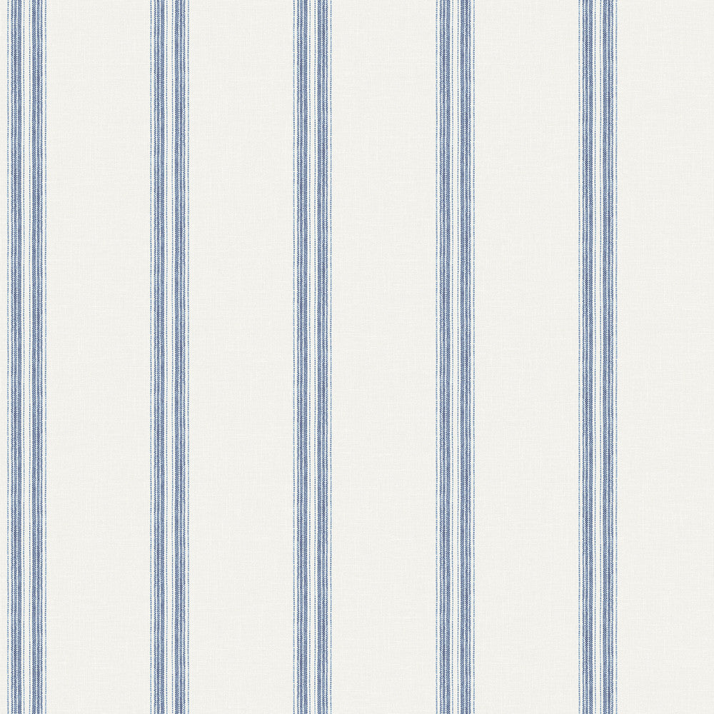 Johnny Navy Stripes Wallpaper by Chesapeake Kindred Covers about 56.4 square feet 20.5-in by 33-ft long roll Prepasted 0 - Fabric Carolina -