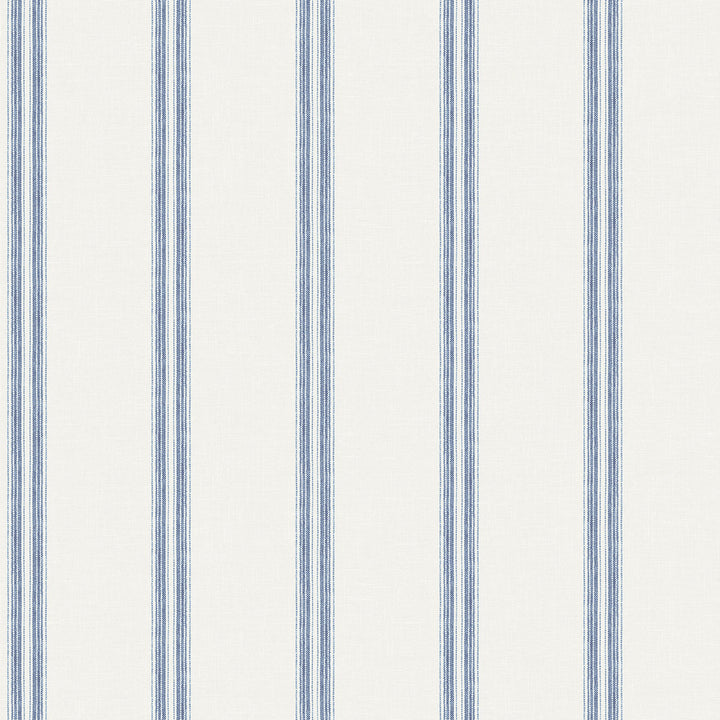 Johnny Navy Stripes Wallpaper by Chesapeake Kindred Covers about 56.4 square feet 20.5-in by 33-ft long roll Prepasted 0 - Fabric Carolina -