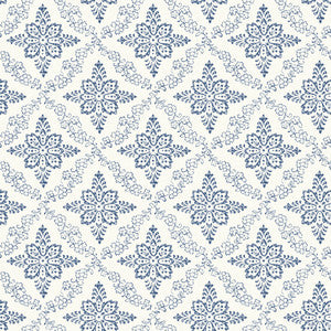 Wynonna Navy Geometric Floral Wallpaper by Chesapeake