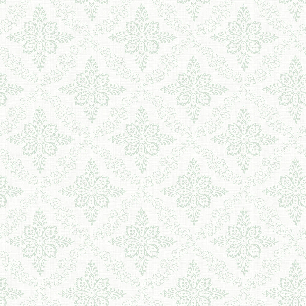 Wynonna Teal Geometric Floral Wallpaper by Chesapeake Kindred Covers about 56.4 square feet 20.5-in by 33-ft long roll Prepasted 20.5 - Fabric Carolina -