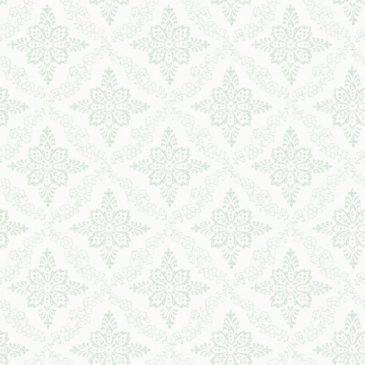 Wynonna Teal Geometric Floral Wallpaper by Chesapeake Kindred Covers about 56.4 square feet 20.5-in by 33-ft long roll Prepasted 20.5 - Fabric Carolina -