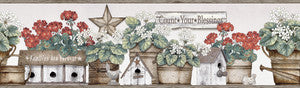 Geranium Multicolor Flower Pot Wallpaper by Chesapeake