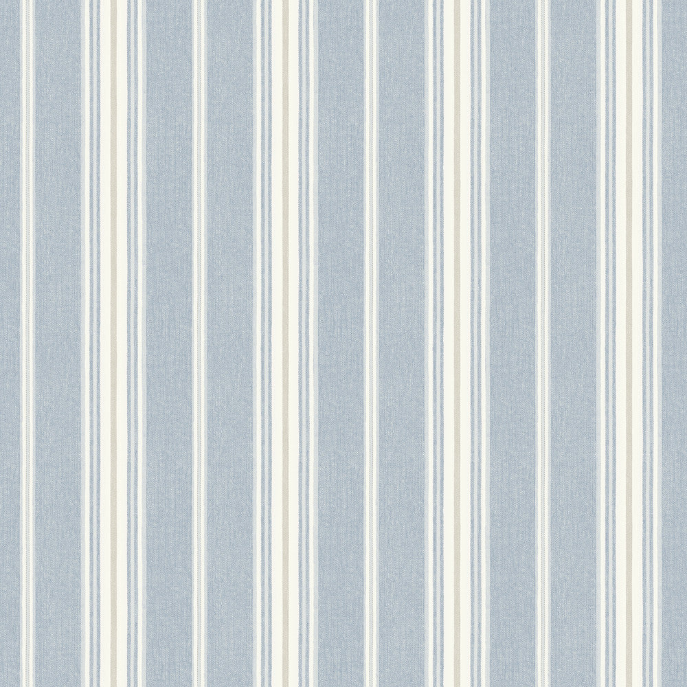 Cooper Denim Stripe Wallpaper by Chesapeake Kindred Covers about 56.4 square feet 20.5-in by 33-ft long roll Prepasted 0 - Fabric Carolina -