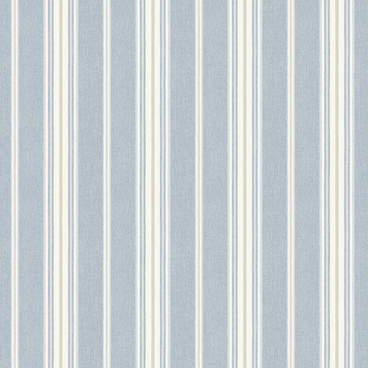 Cooper Denim Stripe Wallpaper by Chesapeake Kindred Covers about 56.4 square feet 20.5-in by 33-ft long roll Prepasted 0 - Fabric Carolina -