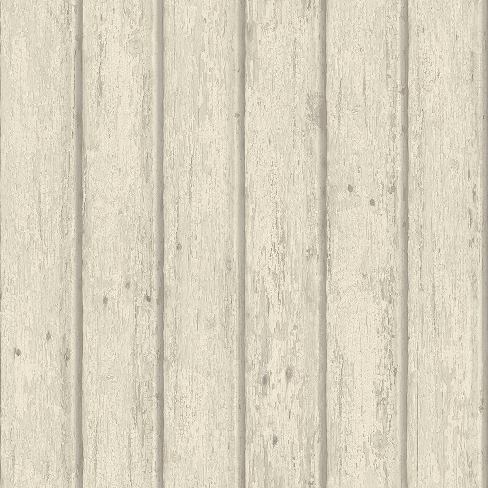 Jack Beige Weathered Clapboards Wallpaper by Chesapeake Kindred Covers about 56.4 square feet 20.5-in by 33-ft long roll Prepasted 20.5 - Fabric Carolina -
