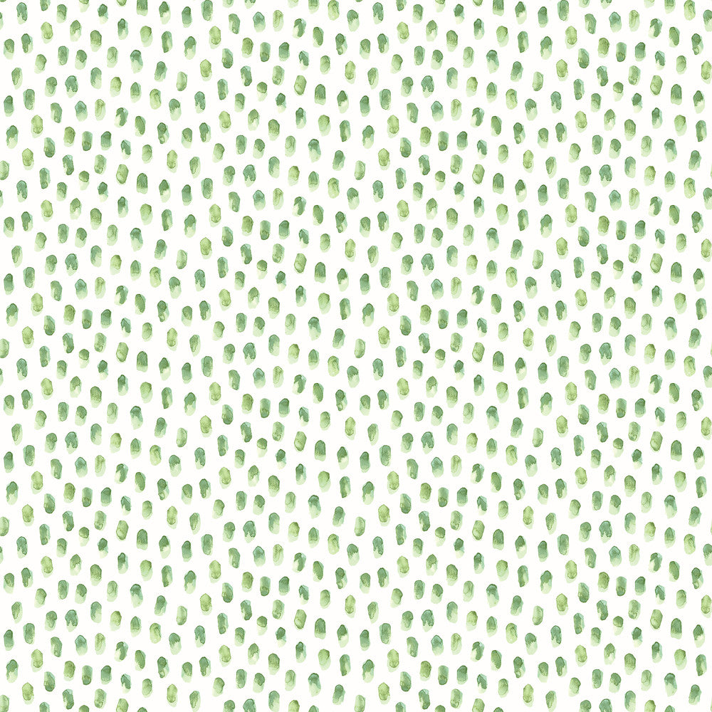 Sand Green Painted Dots Wallpaper by Chesapeake Sanibel Covers about 56.4 square feet 20.5-in by 33-ft long roll Prepasted 20.5 - Fabric Carolina -