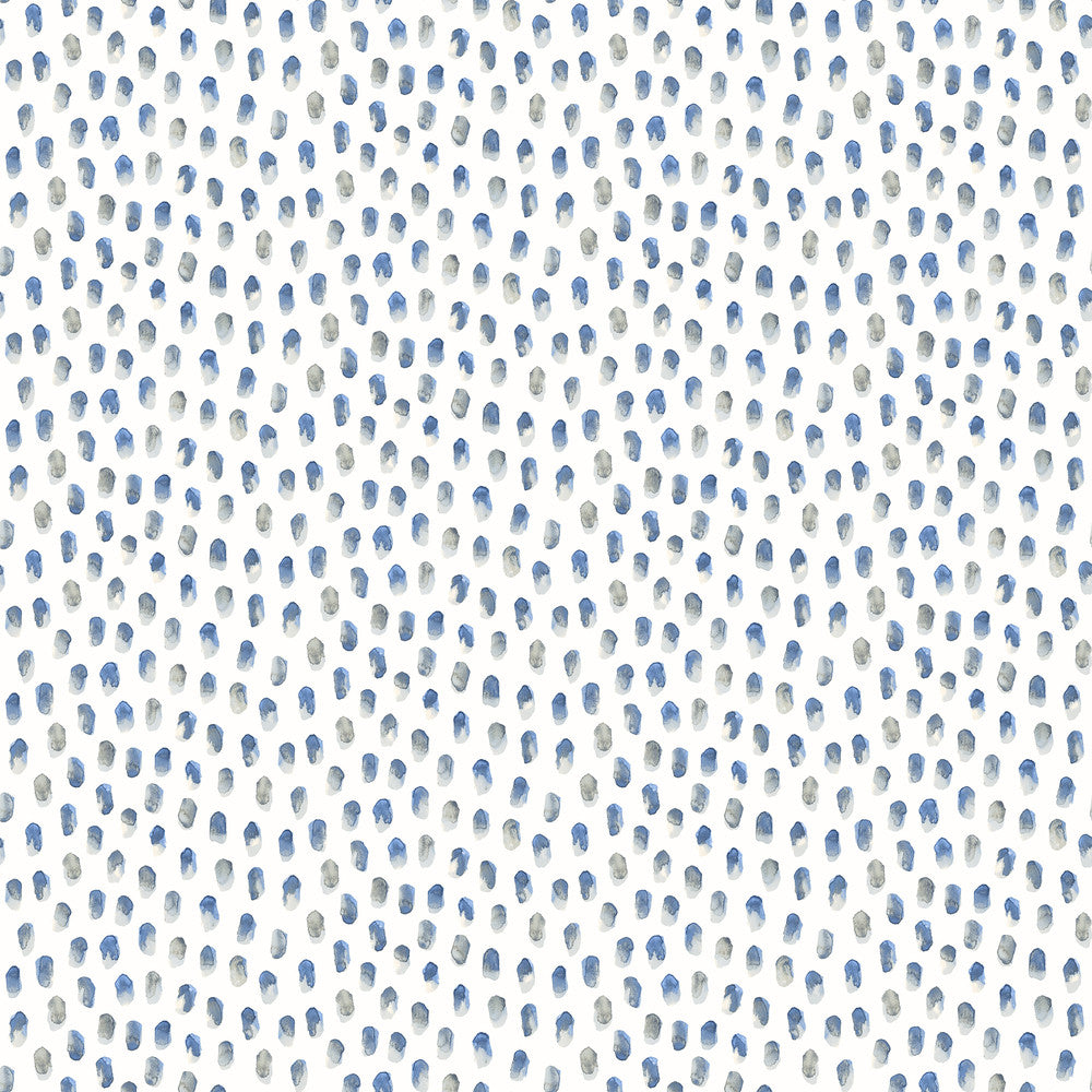 Sand Blue Painted Dots Wallpaper by Chesapeake Sanibel Covers about 56.4 square feet 20.5-in by 33-ft long roll Prepasted 20.5 - Fabric Carolina -