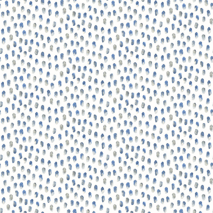 Sand Blue Painted Dots Wallpaper by Chesapeake Sanibel Covers about 56.4 square feet 20.5-in by 33-ft long roll Prepasted 20.5 - Fabric Carolina -