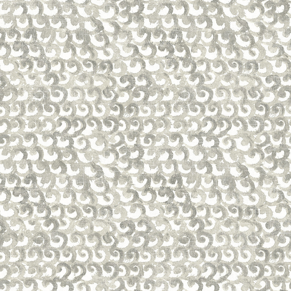 Saltwater Grey Wave Wallpaper by Chesapeake Sanibel Covers about 56.4 square feet 20.5-in by 33-ft long roll Prepasted 20.5 - Fabric Carolina -
