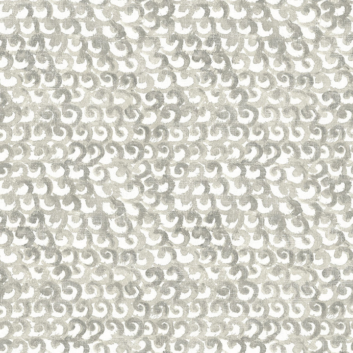 Saltwater Grey Wave Wallpaper by Chesapeake Sanibel Covers about 56.4 square feet 20.5-in by 33-ft long roll Prepasted 20.5 - Fabric Carolina -