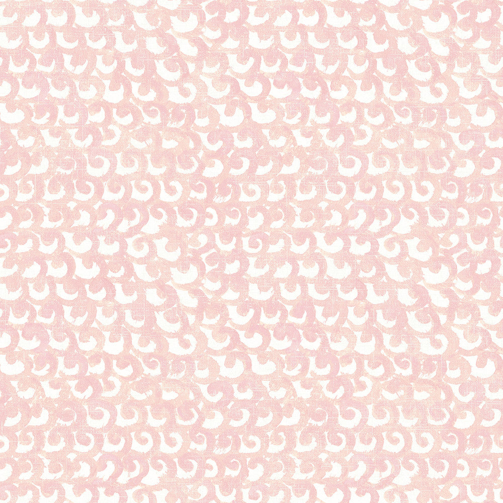 Saltwater Light Pink Pink Wave Wallpaper by Chesapeake Sanibel Covers about 56.4 square feet United States Prepasted 20.5-in repeat, straight match 20.5-in by 33-ft long roll - Fabric Carolina -