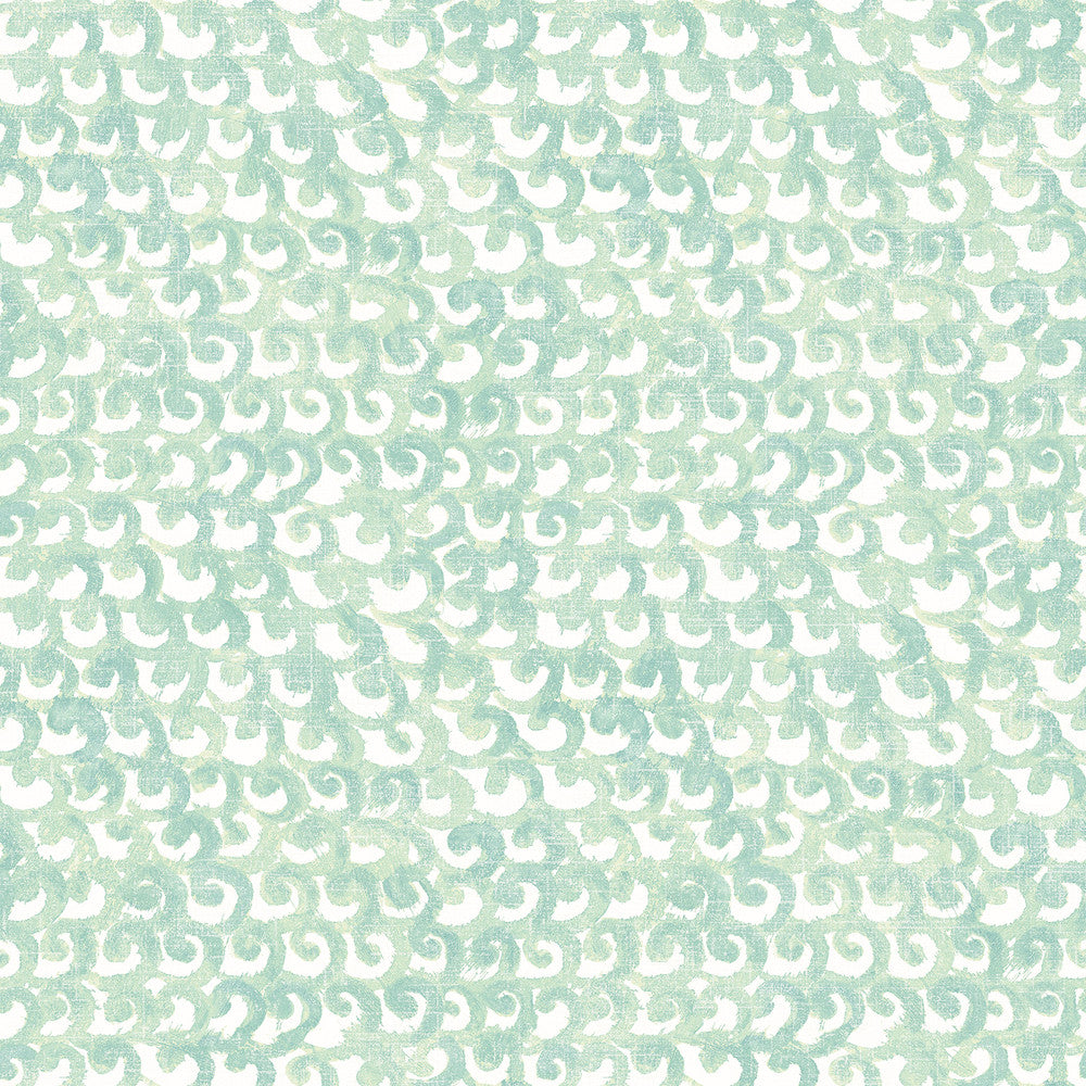 Saltwater Teal Wave Wallpaper by Chesapeake Sanibel Covers about 56.4 square feet 20.5-in by 33-ft long roll Prepasted 20.5 - Fabric Carolina -