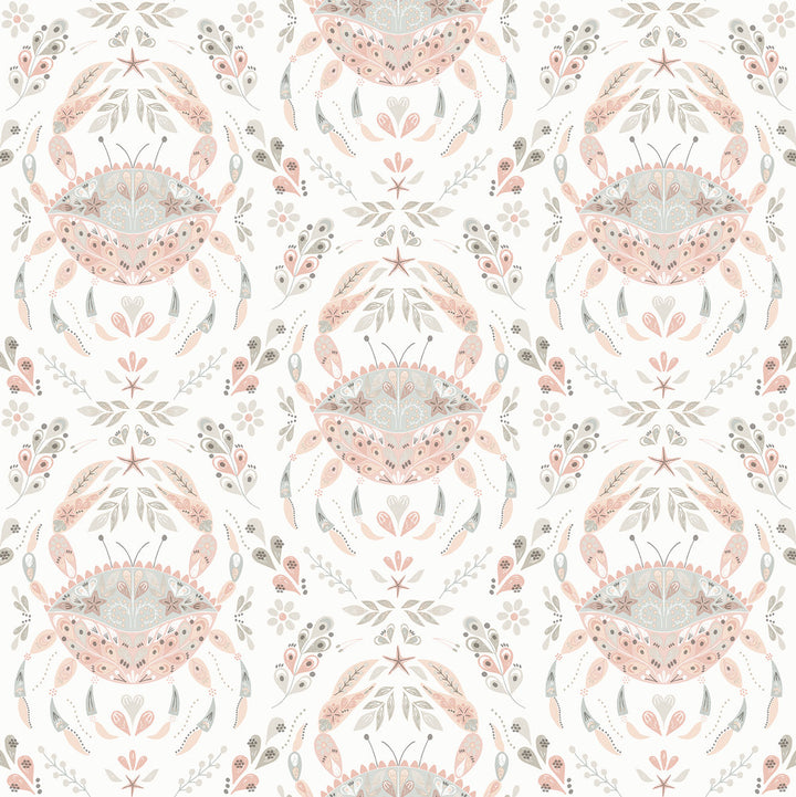 Annapolis Coral Crustation Wallpaper by Chesapeake Sanibel Covers about 56.4 square feet 20.5-in by 33-ft long roll Prepasted 20.5 - Fabric Carolina -