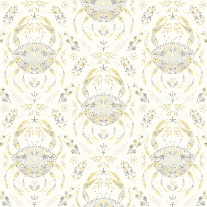 Annapolis Grey Crustation Wallpaper by Chesapeake Sanibel Covers about 56.4 square feet 20.5-in by 33-ft long roll Prepasted 20.5 - Fabric Carolina -