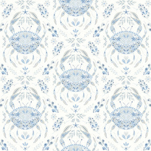 Annapolis Light Blue Crustacean Wallpaper by Chesapeake