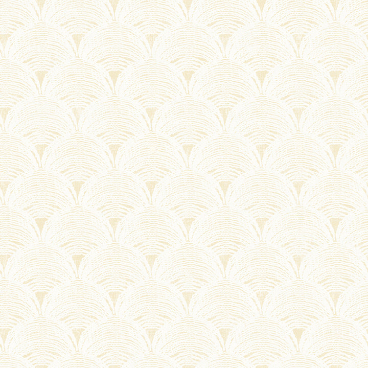 Santiago Yellow Scalloped Wallpaper by Chesapeake Sanibel Covers about 56.4 square feet 20.5-in by 33-ft long roll Prepasted 20.5 - Fabric Carolina -