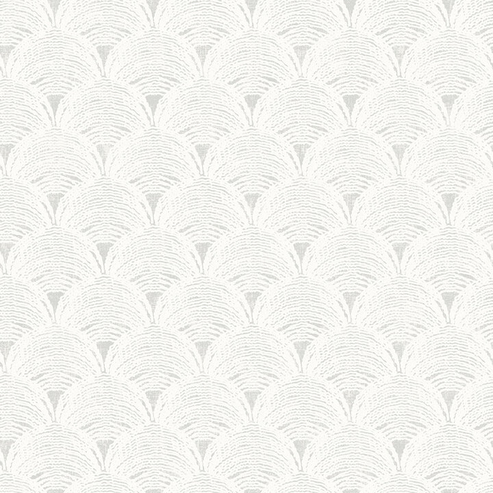 Santiago Grey Scalloped Wallpaper by Chesapeake Sanibel Covers about 56.4 square feet 20.5-in by 33-ft long roll Prepasted 20.5 - Fabric Carolina -