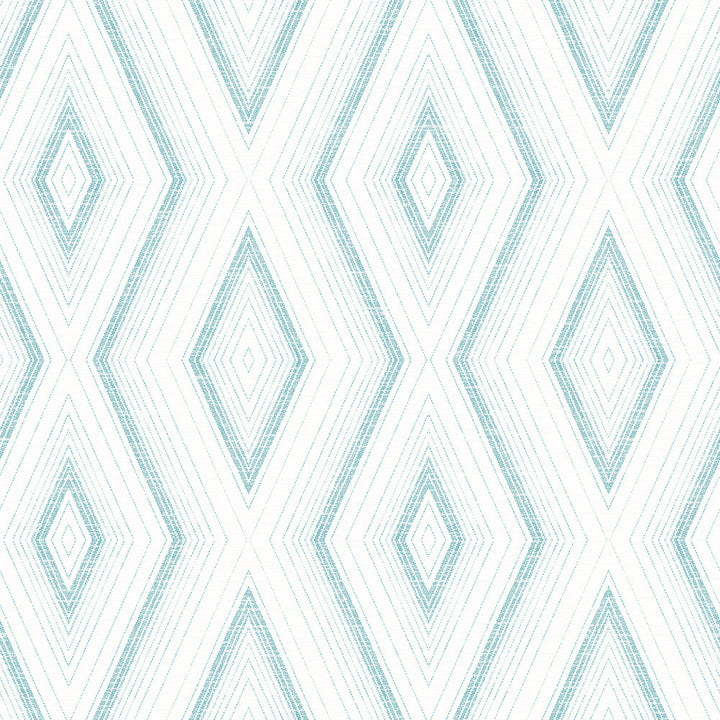 Santa Turquoise Geometric Wallpaper by Chesapeake Sanibel Covers about 56.4 square feet 20.5-in by 33-ft long roll Prepasted 20.5 - Fabric Carolina -