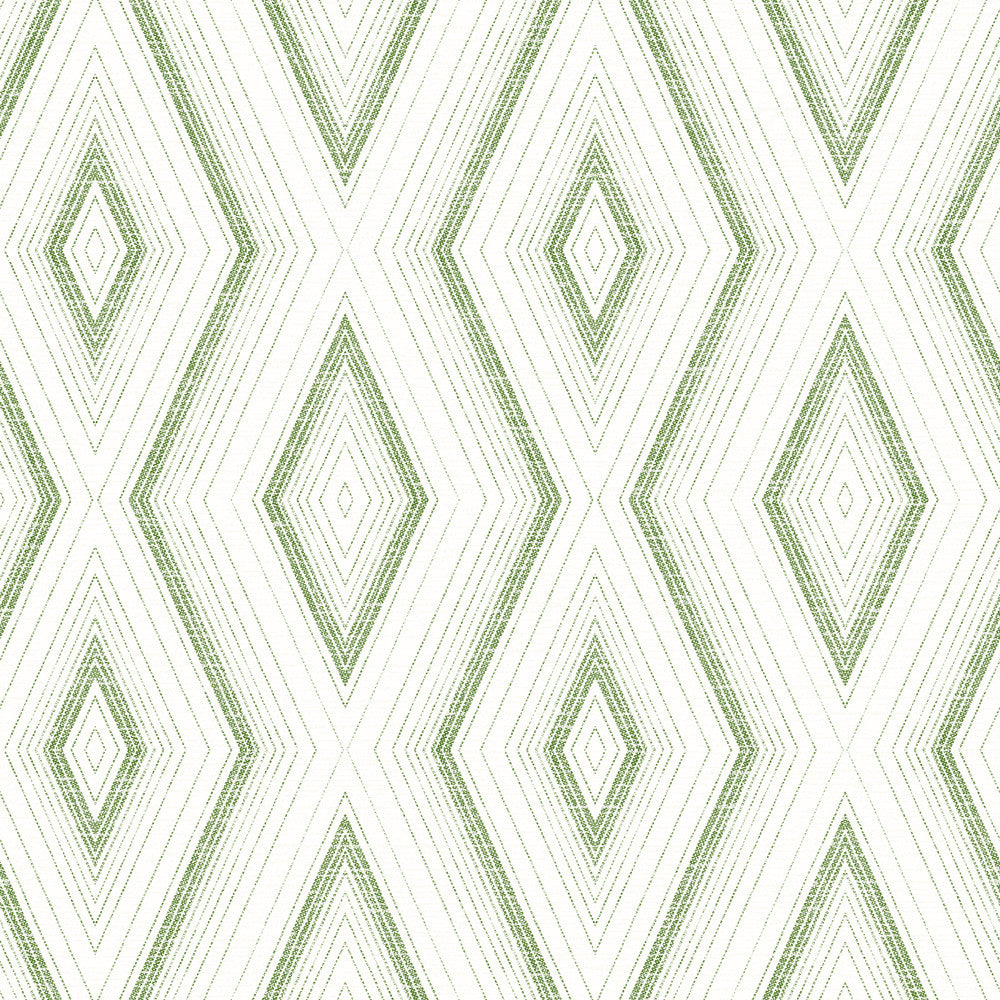 Santa Green Green Geometric Wallpaper by Chesapeake Sanibel Covers about 56.4 square feet 20.5-in by 33-ft long roll Prepasted 20.5 - Fabric Carolina -