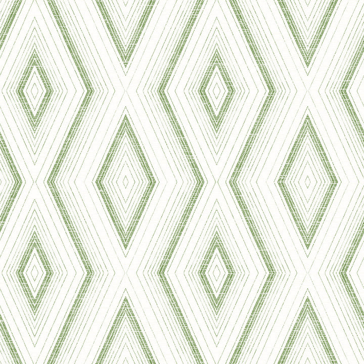 Santa Green Green Geometric Wallpaper by Chesapeake Sanibel Covers about 56.4 square feet 20.5-in by 33-ft long roll Prepasted 20.5 - Fabric Carolina -