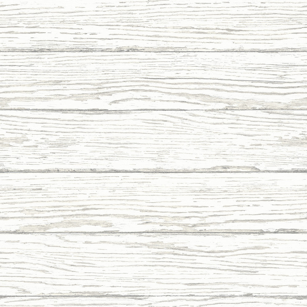 Rehoboth White Distressed Wood Wallpaper by Chesapeake Sanibel Covers about 56.4 square feet 20.5-in by 33-ft long roll Prepasted 20.5 - Fabric Carolina -