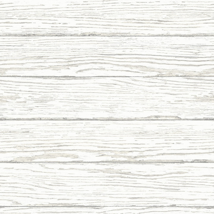 Rehoboth White Distressed Wood Wallpaper by Chesapeake Sanibel Covers about 56.4 square feet 20.5-in by 33-ft long roll Prepasted 20.5 - Fabric Carolina -