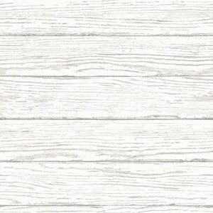 Rehoboth White Distressed Wood Wallpaper by Chesapeake