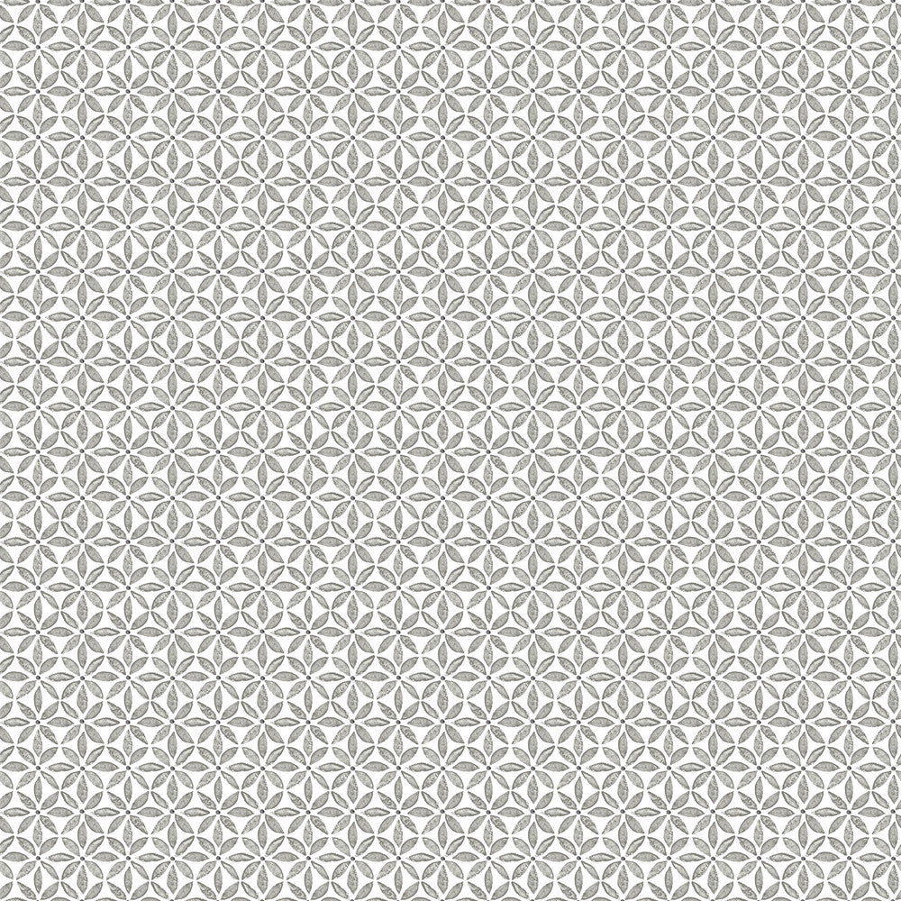 Jellia Charcoal Petal Geometric Wallpaper by Chesapeake Flora & Fauna Covers about 56.4 square feet 20.5-in by 33-ft long roll Prepasted 2.1 - Fabric Carolina -
