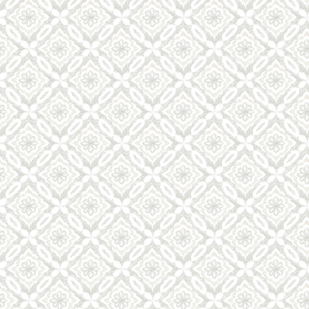Hugson Grey Quilted Damask Wallpaper by Chesapeake Flora & Fauna Covers about 56.4 square feet 20.5-in by 33-ft long roll Prepasted 4.2 - Fabric Carolina -