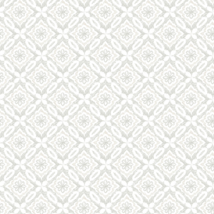 Hugson Grey Quilted Damask Wallpaper by Chesapeake Flora & Fauna Covers about 56.4 square feet 20.5-in by 33-ft long roll Prepasted 4.2 - Fabric Carolina -