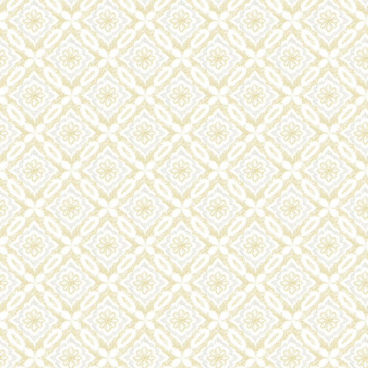 Hugson Yellow Quilted Damask Wallpaper by Chesapeake Flora & Fauna Covers about 56.4 square feet 20.5-in by 33-ft long roll Prepasted 4.2 - Fabric Carolina -