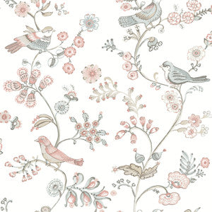 Jinjur Blush Bird Trail Wallpaper by Chesapeake