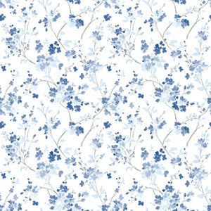 Glinda Navy Floral Trail Wallpaper by Chesapeake