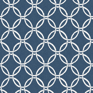 Quelala Navy Ring Ogee Wallpaper by Chesapeake