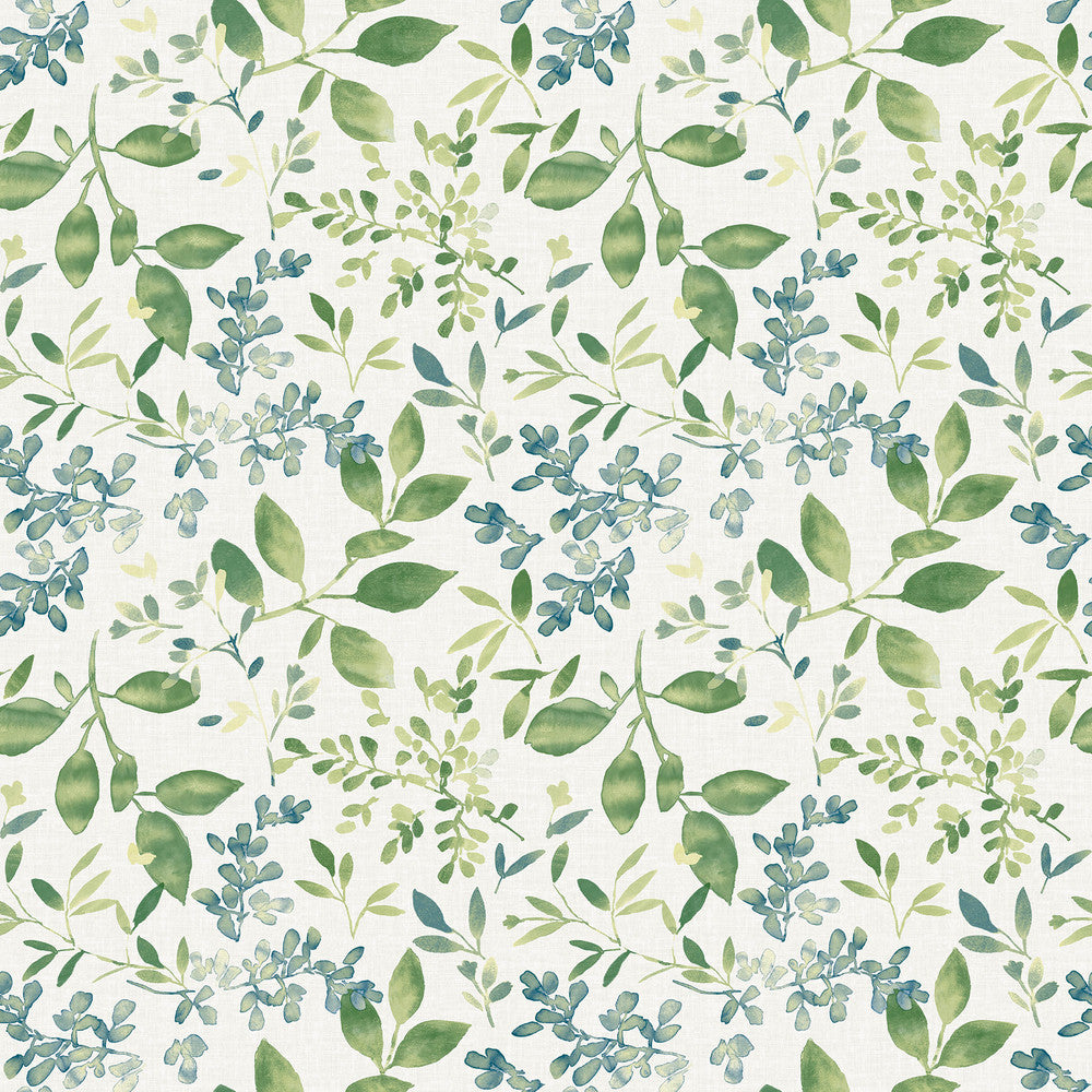 Tinker Green Woodland Botanical Wallpaper by Chesapeake Flora & Fauna Covers about 56.4 square feet 20.5-in by 33-ft long roll Prepasted 10.5 - Fabric Carolina -