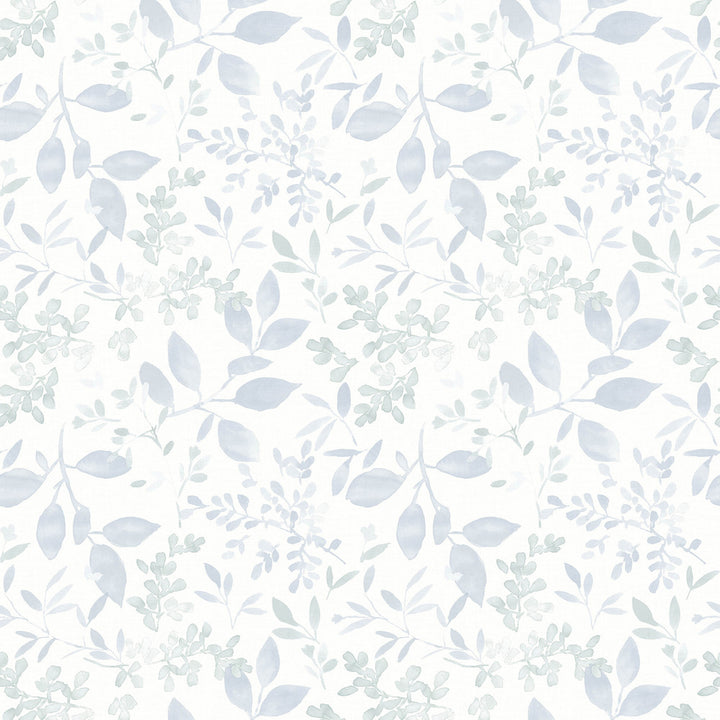 Tinker Light Blue Woodland Botanical Wallpaper by Chesapeake Flora & Fauna Covers about 56.4 square feet 20.5-in by 33-ft long roll Prepasted 10.5 - Fabric Carolina -