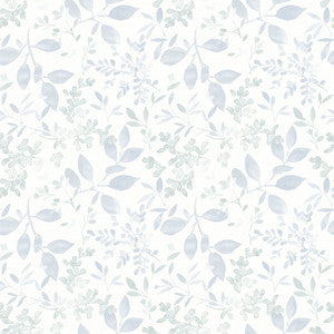 Tinker Light Blue Woodland Botanical Wallpaper by Chesapeake