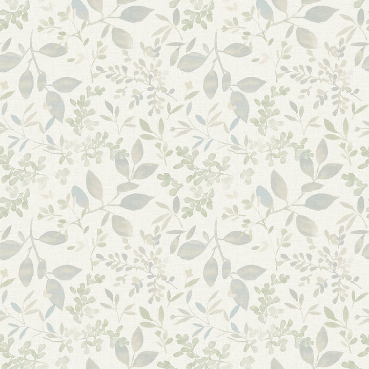 Tinker Teal Woodland Botanical Wallpaper by Chesapeake Flora & Fauna Covers about 56.4 square feet 20.5-in by 33-ft long roll Prepasted 10.5 - Fabric Carolina -