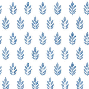 Ervic Neutral Leaf Block Print Wallpaper by Chesapeake