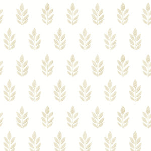 Ervic Blue Leaf Block Print Wallpaper by Chesapeake