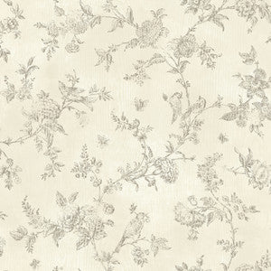 French Nightingale Brown Trail Wallpaper by Chesapeake