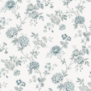 Chrysanthemum Teal Jacobean Wallpaper by Chesapeake