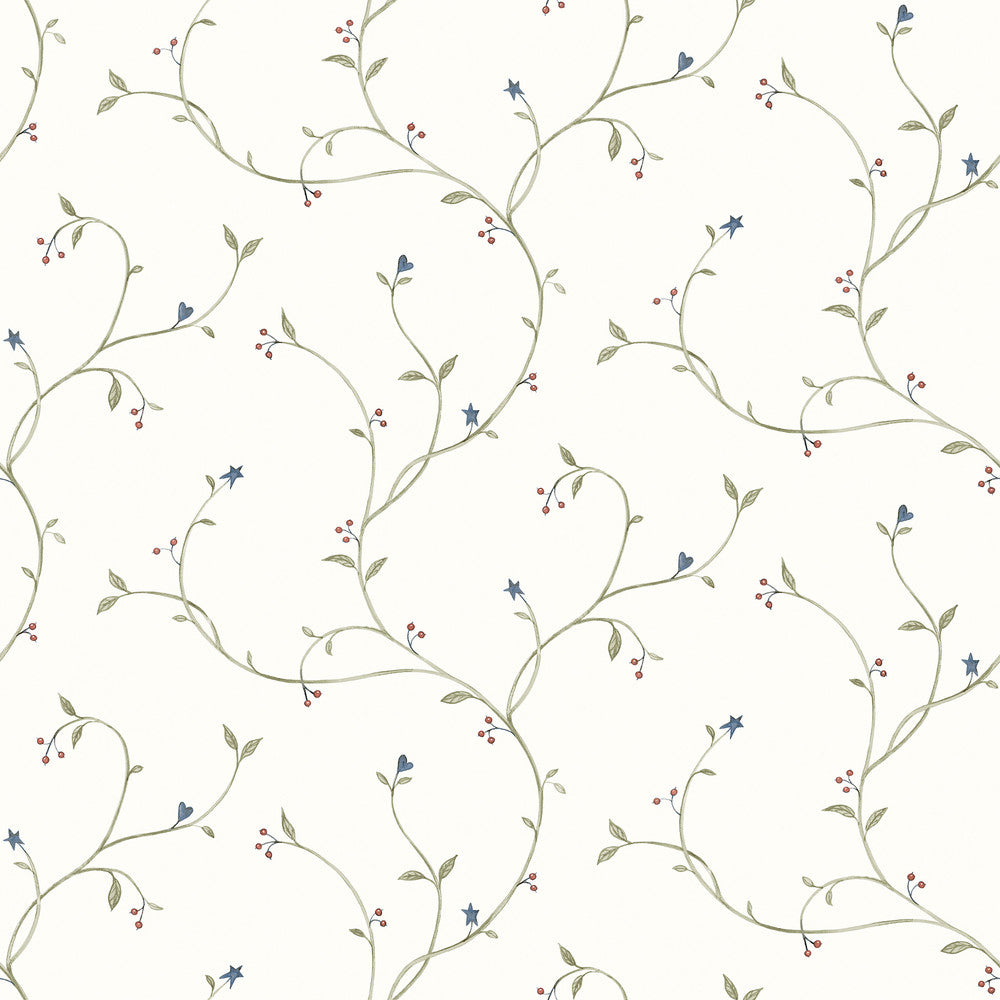 Kurt Cream Tin Star Trail Wallpaper by Chesapeake Homestead Covers about 56.4 square feet 20.5-in by 33-ft long roll Prepasted 20.5 - Fabric Carolina -