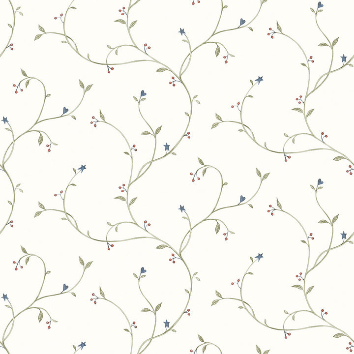 Kurt Cream Tin Star Trail Wallpaper by Chesapeake Homestead Covers about 56.4 square feet 20.5-in by 33-ft long roll Prepasted 20.5 - Fabric Carolina -