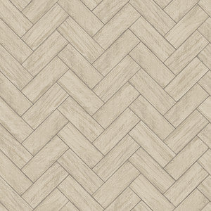 Kaliko Taupe Wood Herringbone Wallpaper by Chesapeake