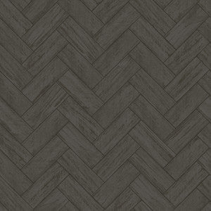 Kaliko Dark Grey Wood Herringbone Wallpaper by Chesapeake