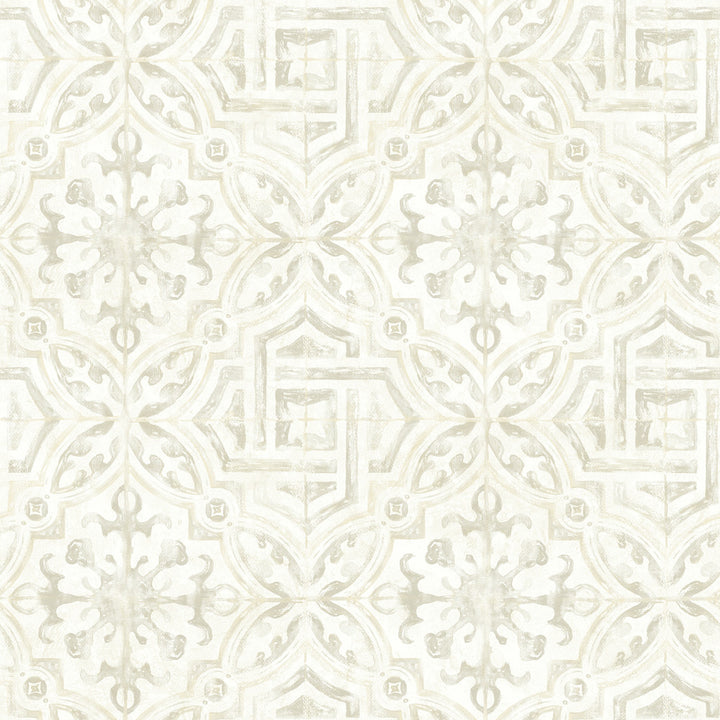 Sonoma Cream Spanish Tile Wallpaper by Chesapeake Homestead Covers about 56.4 square feet 20.5-in by 33-ft long roll Prepasted 20.5 - Fabric Carolina -