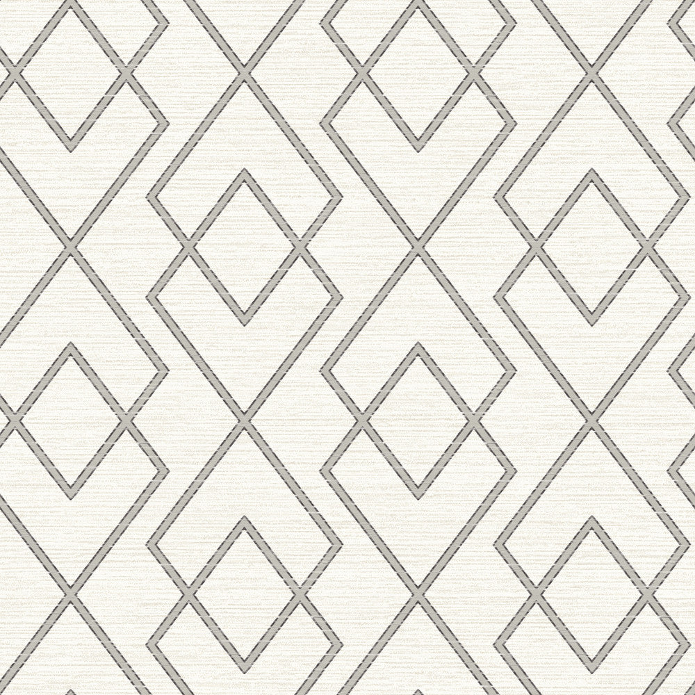 Blaze Grey Trellis Wallpaper by Chesapeake Homestead Covers about 56.4 square feet 20.5-in by 33-ft long roll Prepasted 20.5 - Fabric Carolina -