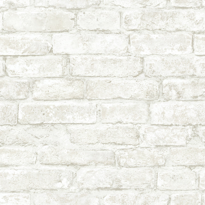 Arlington White Brick Wallpaper by Chesapeake Homestead Covers about 56.4 square feet 20.5-in by 33-ft long roll Prepasted 20.5 - Fabric Carolina -