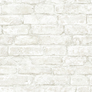 Arlington White Brick Wallpaper by Chesapeake